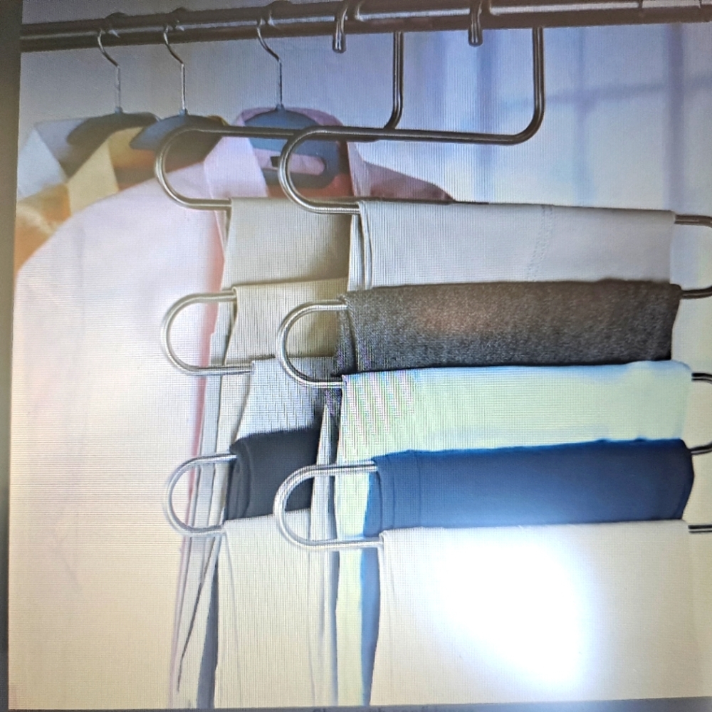 1 pcs 5 layer Trouser Rack Stainless Steel S  Type Multi Layer PANT Rack